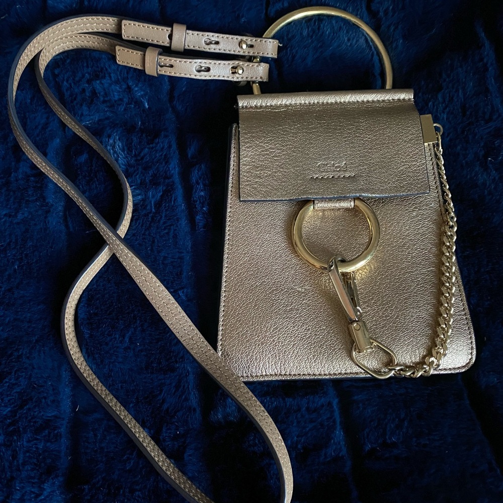 Chloe Metallic Gold Crossbody Bag